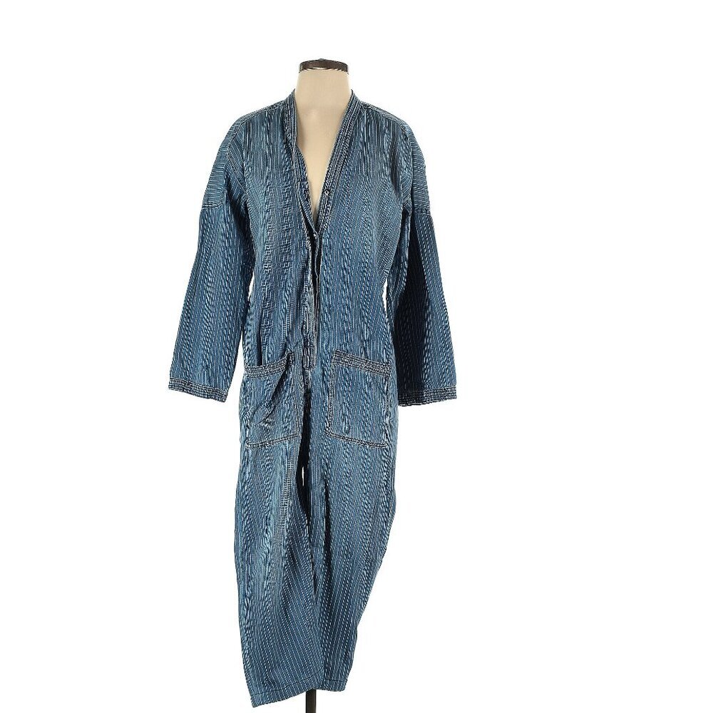 Free People Sandrine Rose Kimono Railroad Striped Jumpsuit XS - Picture 2 of 4
